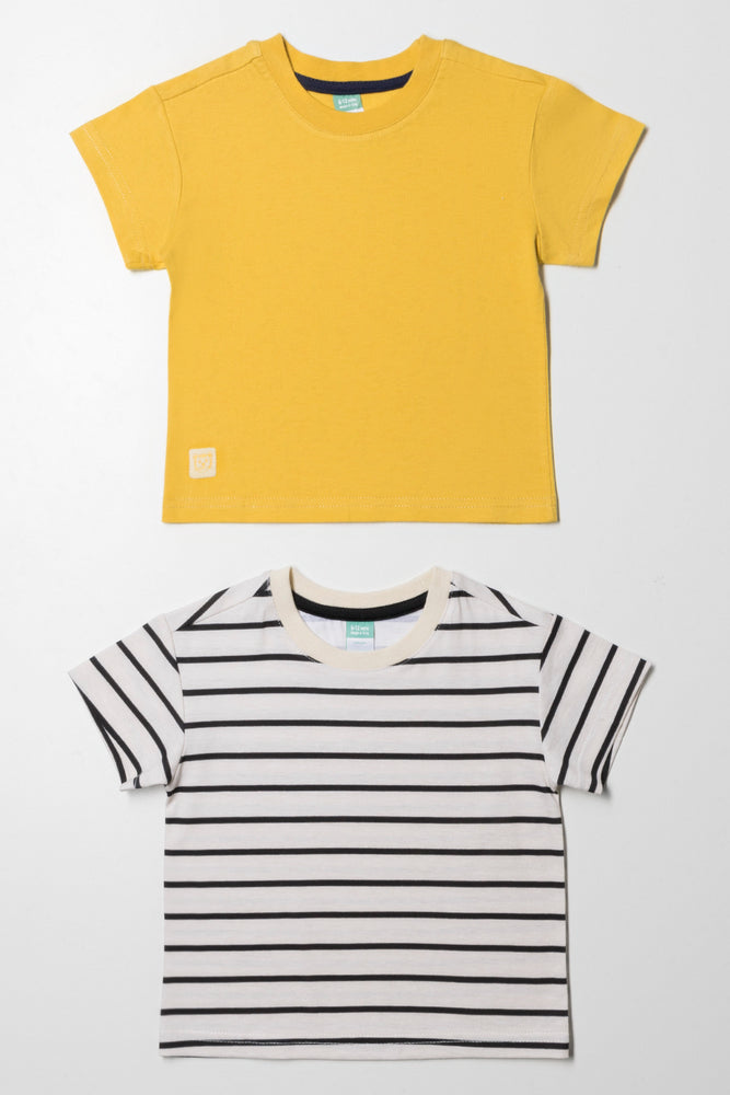 2 Pack Stripe T-Shirts Yellow