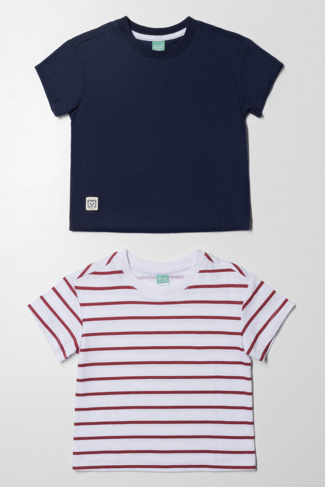 2 Pack T-Shirts Navy And Red