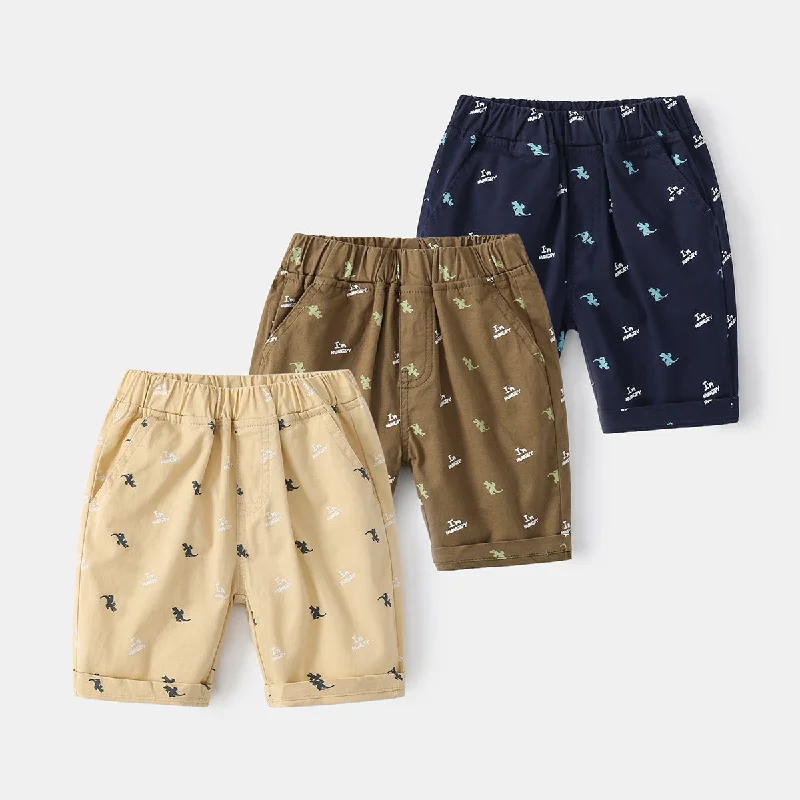 Kid Boys Letters Dinosaur Print Shorts Wholesale 220407265