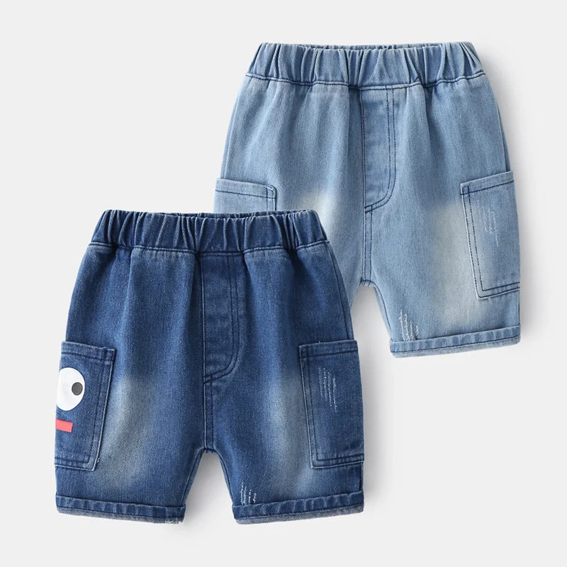 Baby Kid Boys Cartoon Print Shorts Jeans Wholesale 230303240