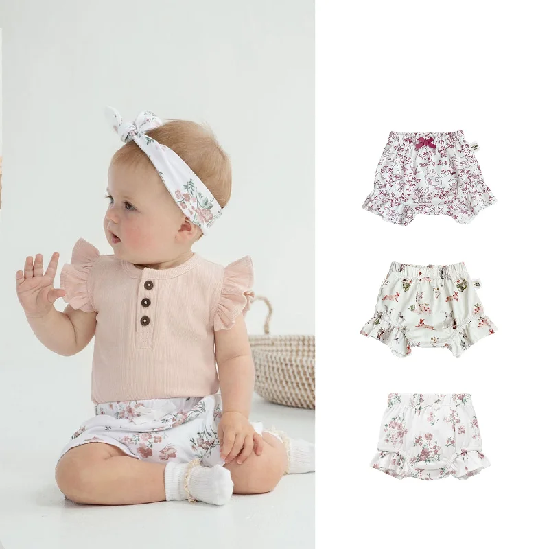 Baby Kid Girls Flower Print Shorts Wholesale 230317385