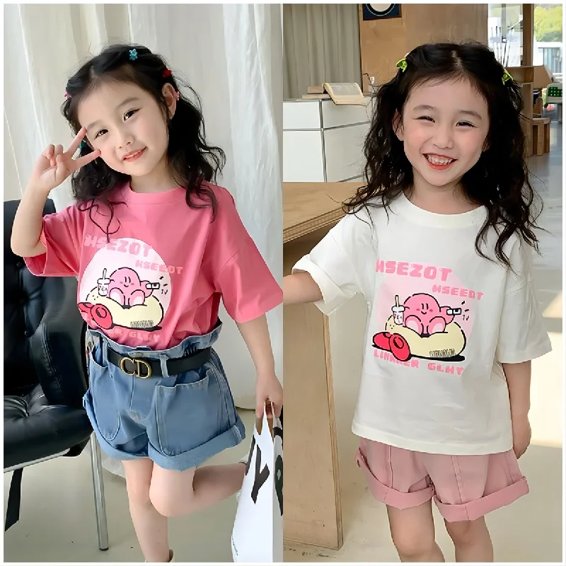 Baby Kid Girls Letters Cartoon Print T-Shirts Wholesale 230413473