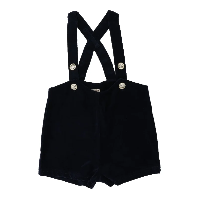 Analogie By Lil Legs Velvet Suspender Shorts Navy Velvet