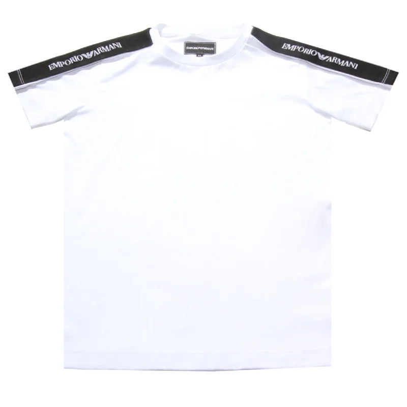 Armani Junior White Sleeve Logo T-shirt