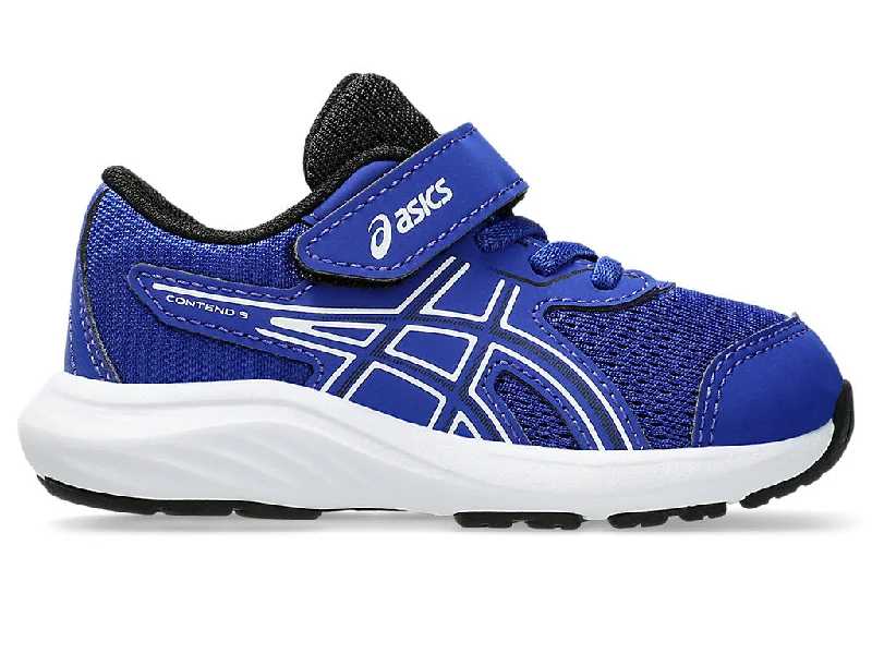 ASICS KID'S CONTEND 9 HOOK N' LOOP BLUE/WHITE RUNNING SHOES