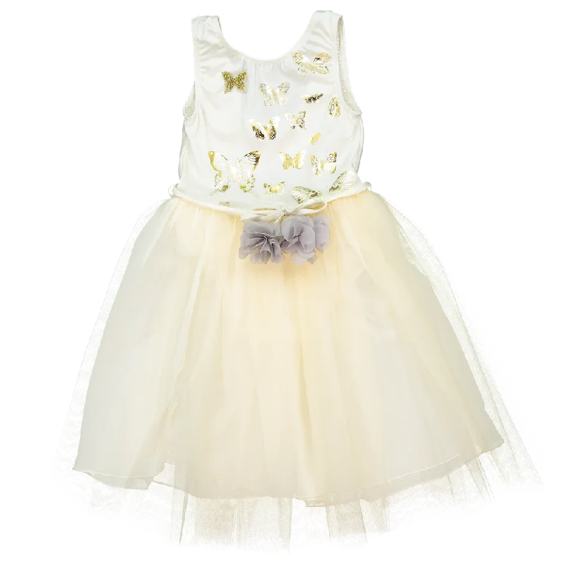 Atsuyo Et Akiko Papillones Dress - Ivory/Gold