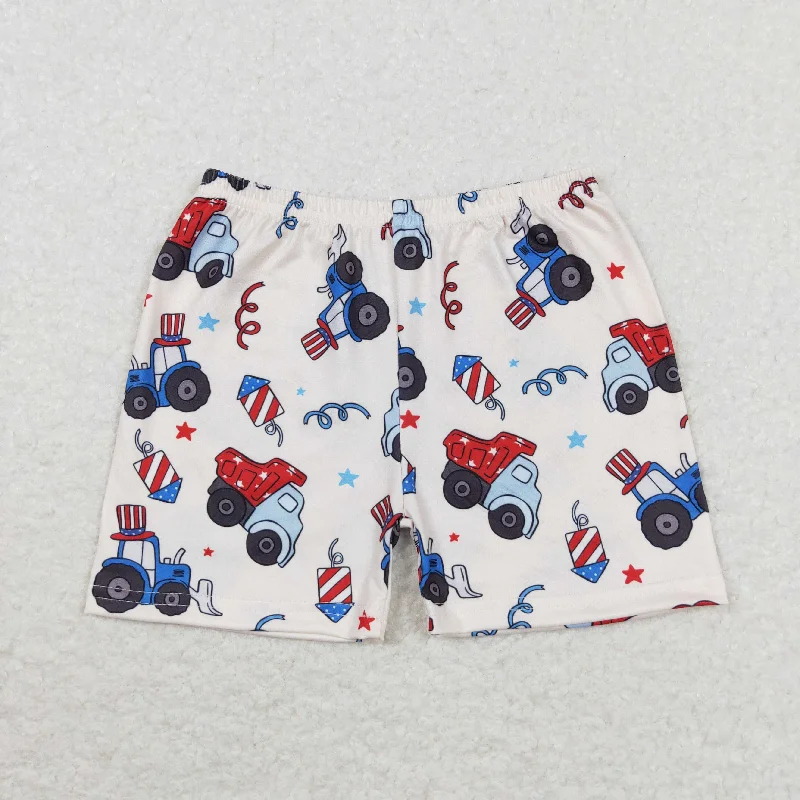 Baby Boy Summer Trucks July 4th Shorts