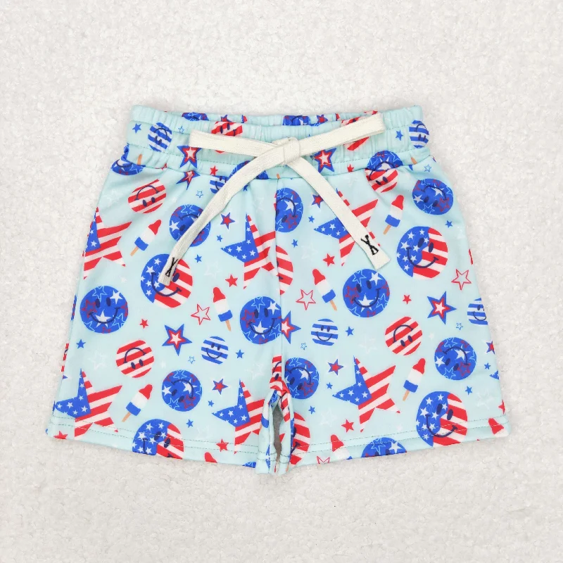 Baby Boys 4th Of July Smile Stars Trunks Bottoms Swimsuit