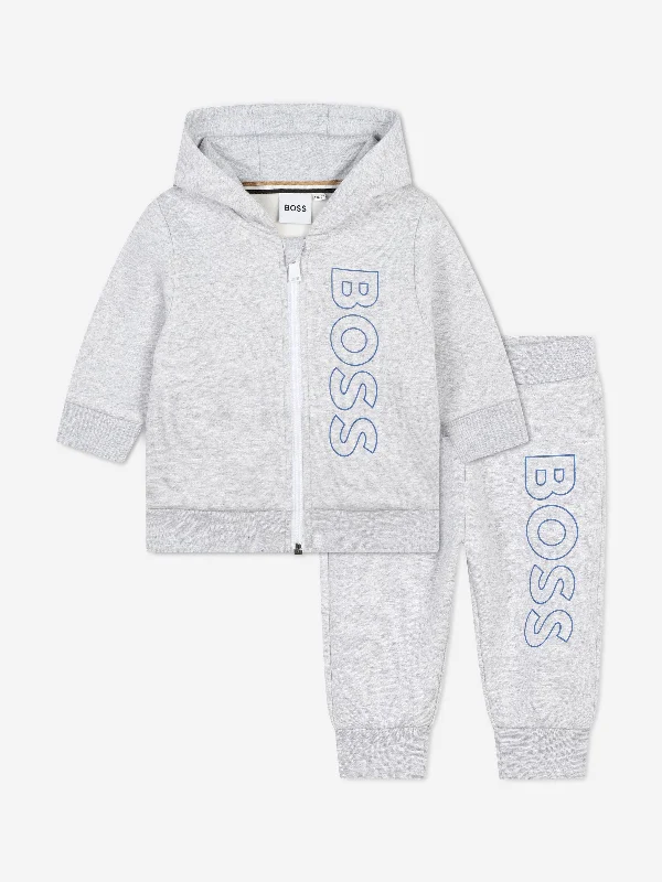 BOSS Baby Boys L:ogo Tracksuit in Grey