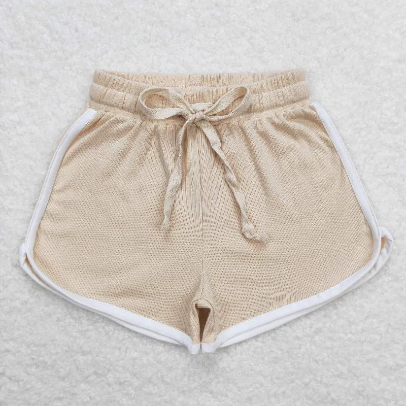 Baby Girl Summer Light Brown Cotton Shorts