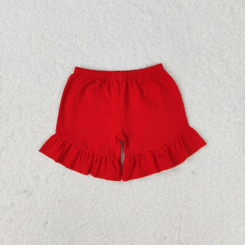 Baby Girl Summer Red Cotton Shorts