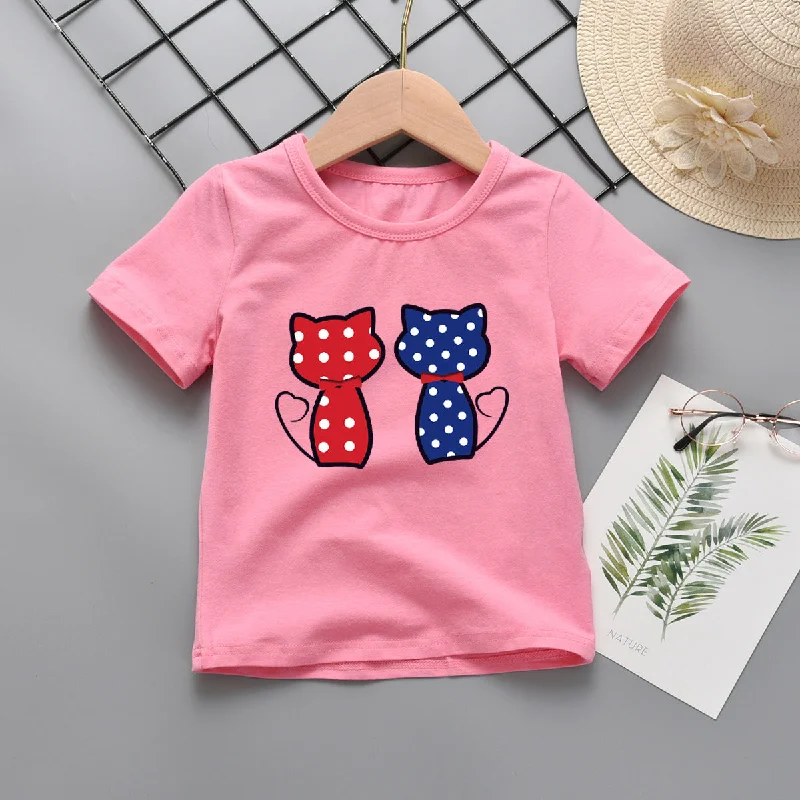 Baby Kid Girls Animals Print T-Shirts Wholesale 211109148