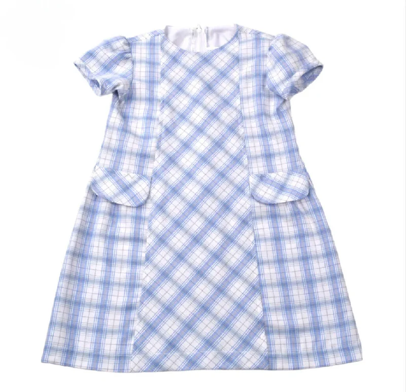 Big Girl Dress Tan & Blue Plaid