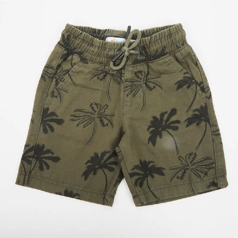 Boy Cotton Short - Olive Green