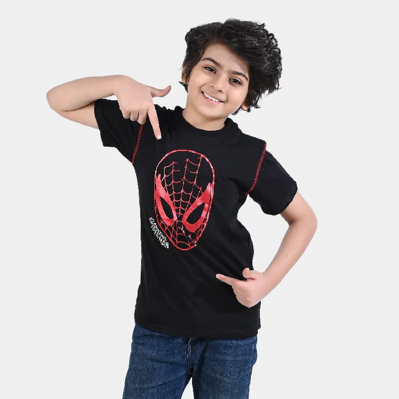 Boys Cotton Jersey T-Shirt H/S Character-BLACK