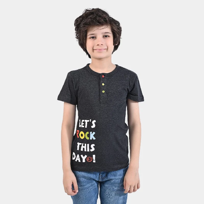 Boys Cotton Jersey T-Shirt H/S Lets Rock