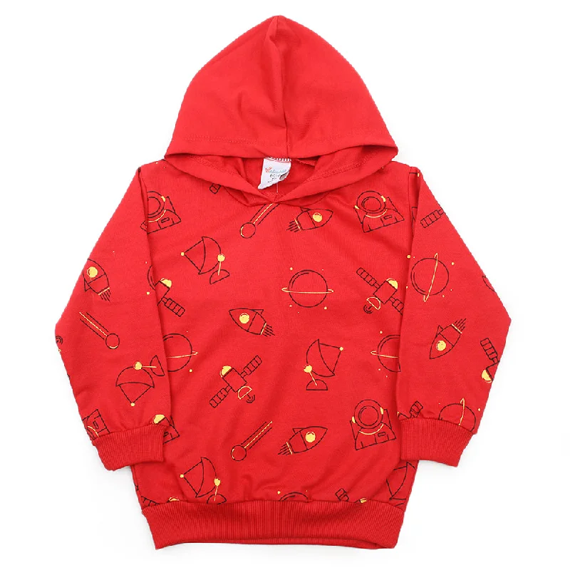 Boys Full Sleeves Hoodie T-Shirt - Red