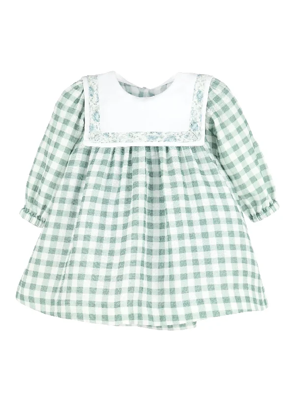 Cuddle Cotton Green Check Dress