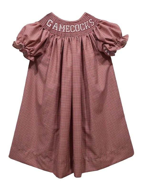 Gamecocks Smocked Bishop Mini Gingham Dress