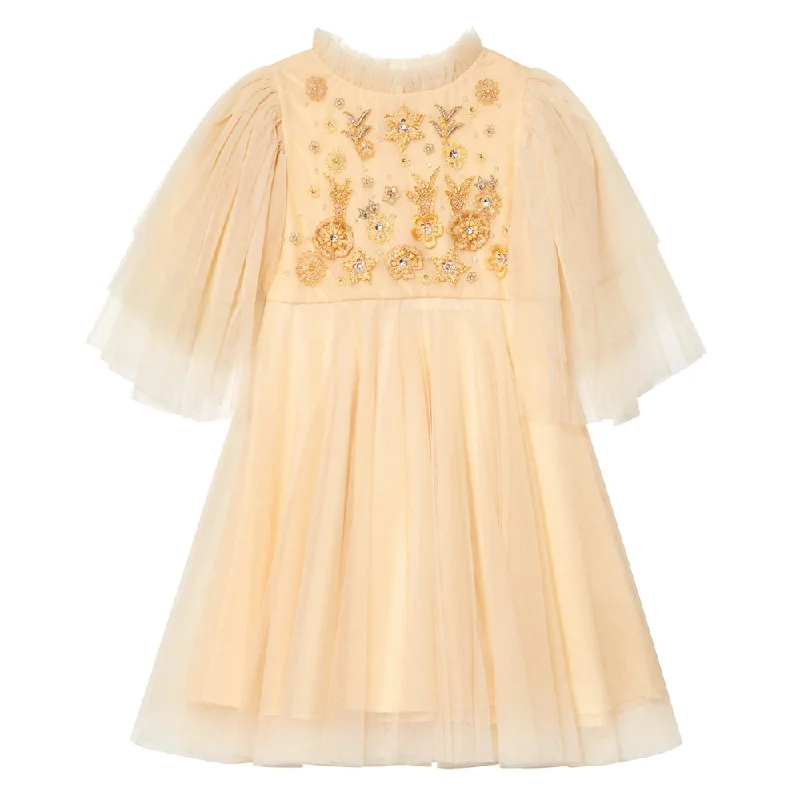 Gilded Floral Tulle Dress