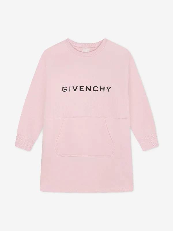 Givenchy Girls Logo Sweater Dress in Pink