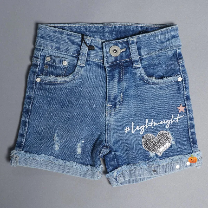 Girls Shorts with Heart Design