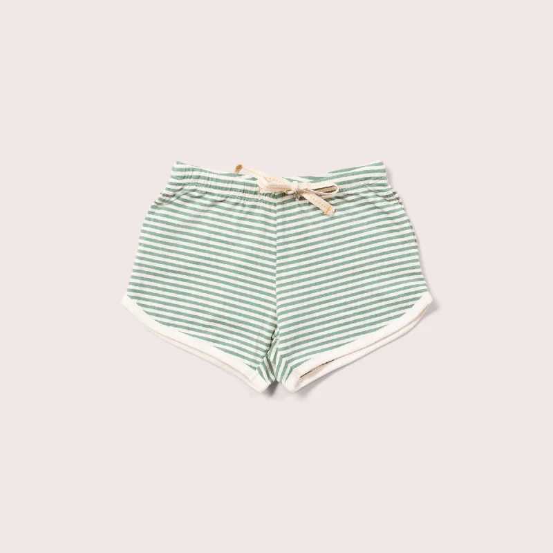 Green Striped Run Around Shorts