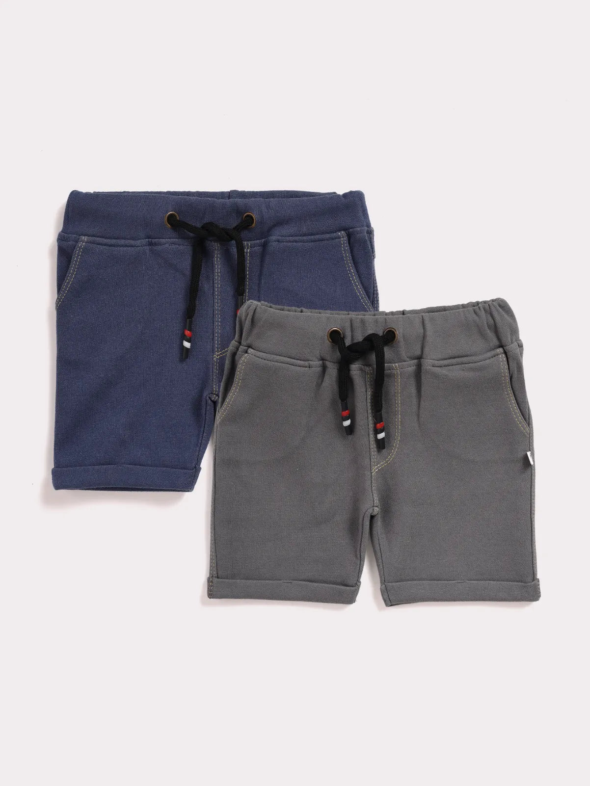 Grey & blue shorts combo for baby boys