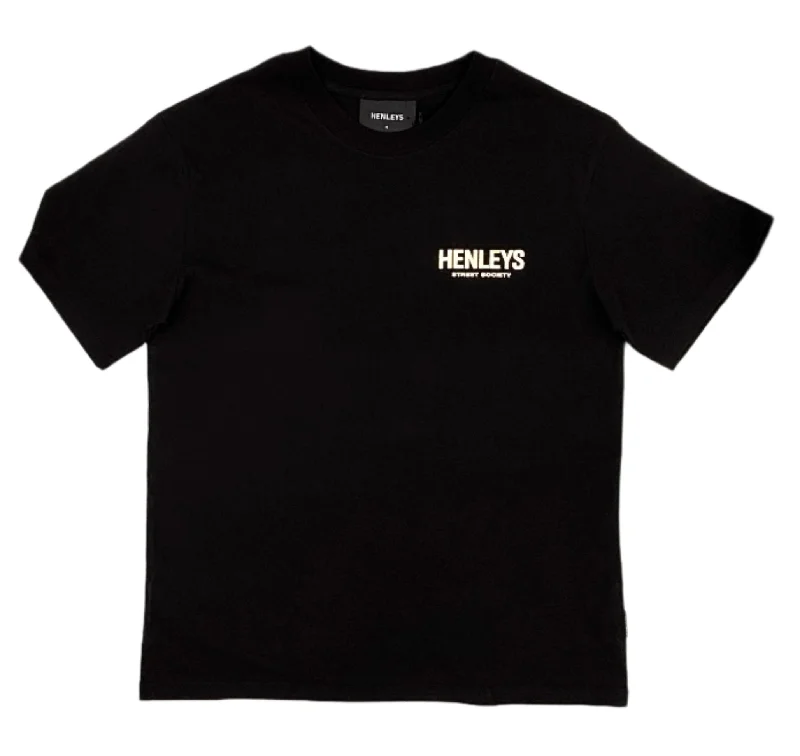 HENLEYS MEN'S SOCIETY BLACK TEE