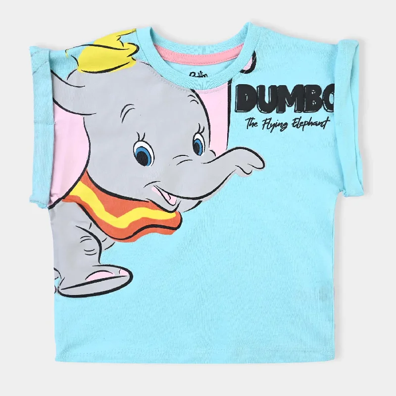 Infant Girls Slub Jersey T-Shirts Dumbo-T-Turquois