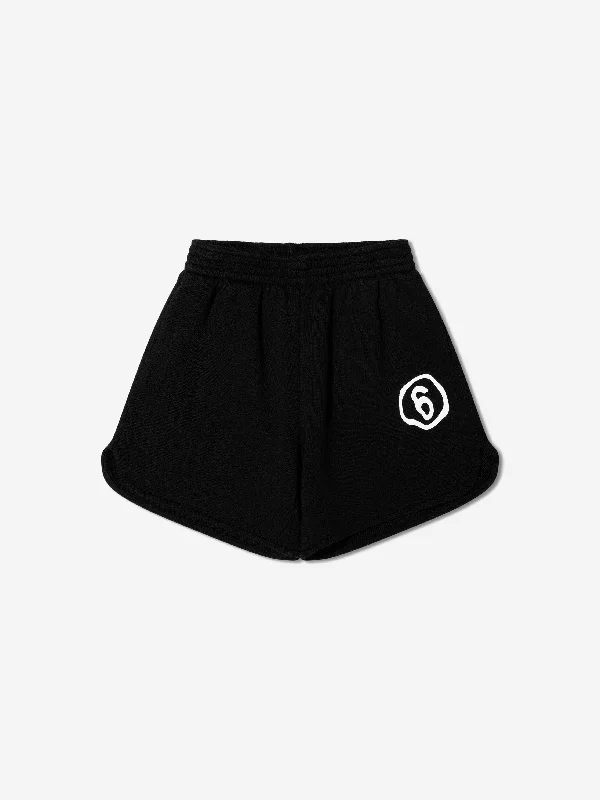 MM6 Maison Margiela Kids Logo Shorts In Black