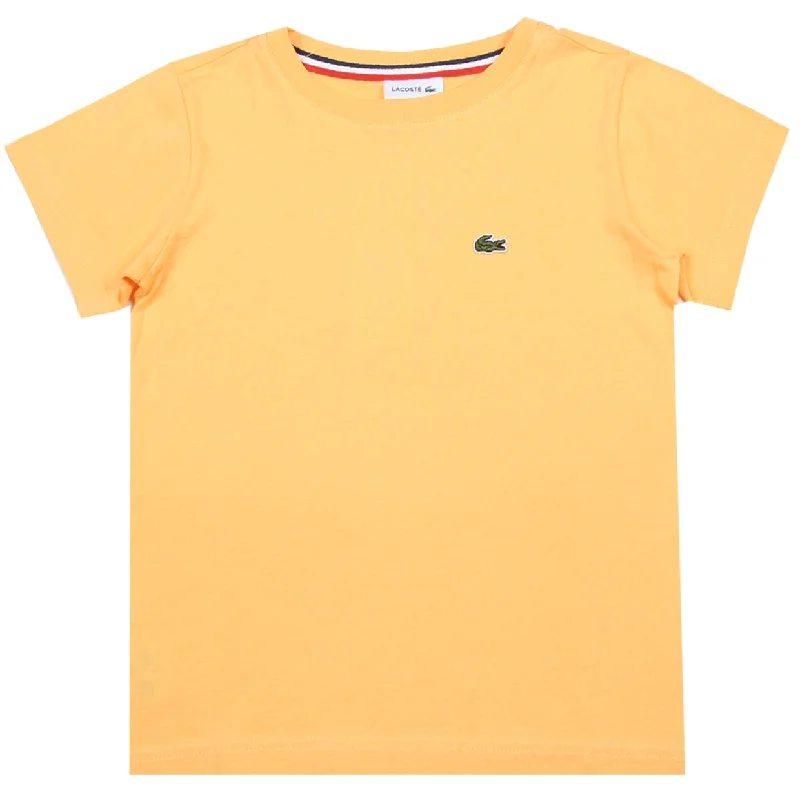 Lacoste Kids Signature Logo Orange T-Shirt