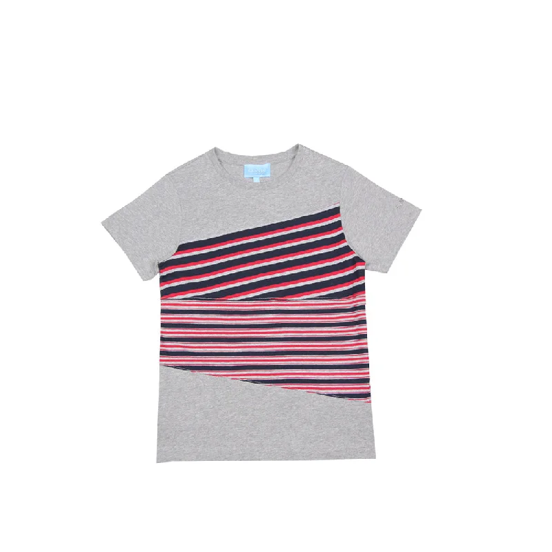 Lanvin Kids Stripe Design Grey T-Shirt