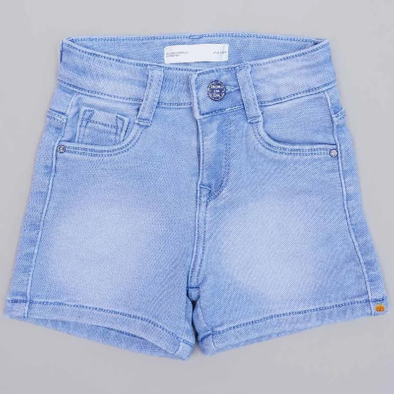 Solid Denim Girls Shorts