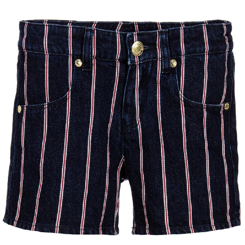 Little Marc Jacobs Girls Denim Red Striped Shorts (Mini-Me)