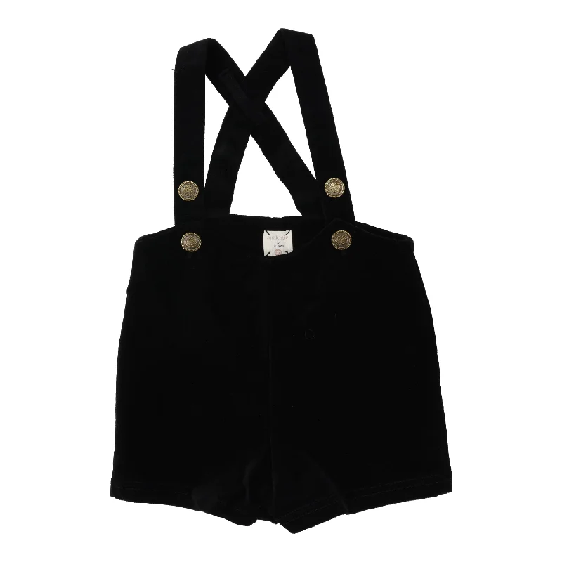 shorts velvet suspender - black