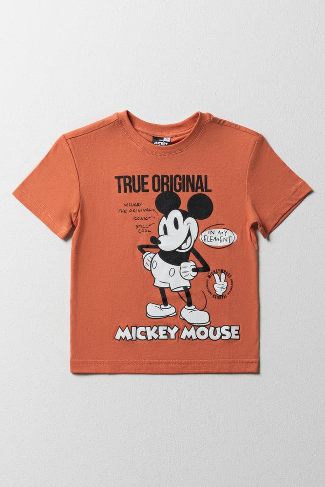 Mickey Mouse Short Sleeve T-Shirt Orange