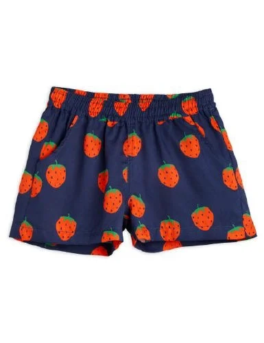 Mini Rodini Strawberries All Over Print Woven Shorts - Blue