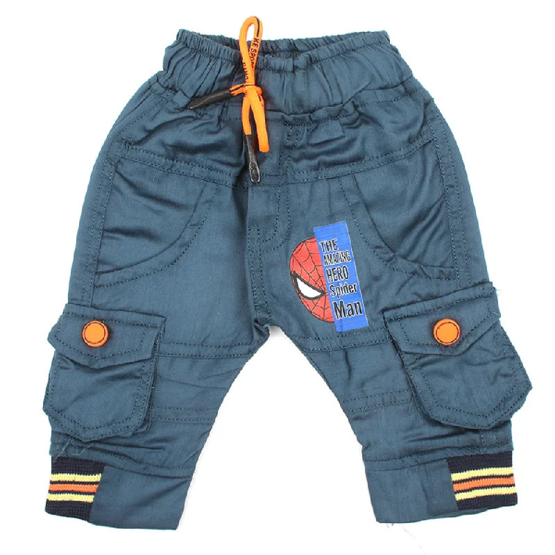 Newborn Boys Cotton Pant - Navy Blue