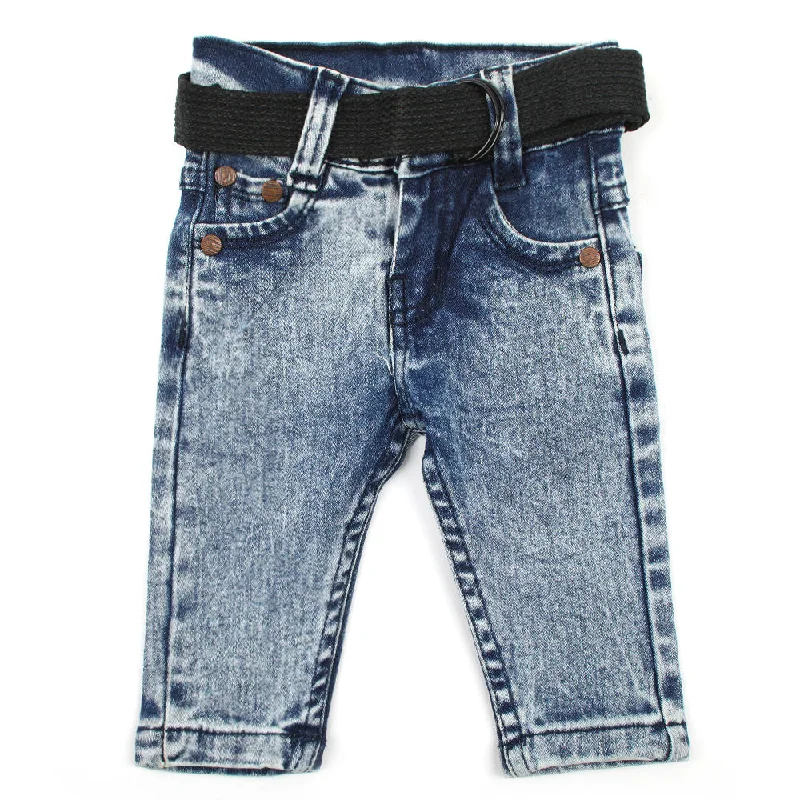 Newborn Boys Denim Pant - Mid Blue