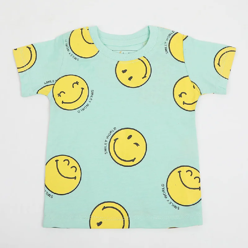 Newborn Boys Half Sleeves T-Shirt - Cyan