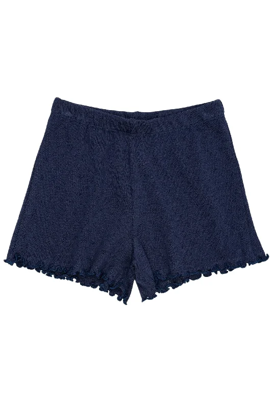 POINTELLE HEART SHORTS - NAVY