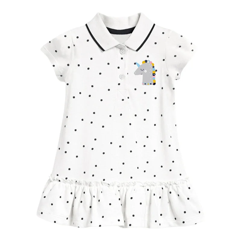 Polka Dot Unicorn Ruffle Dress