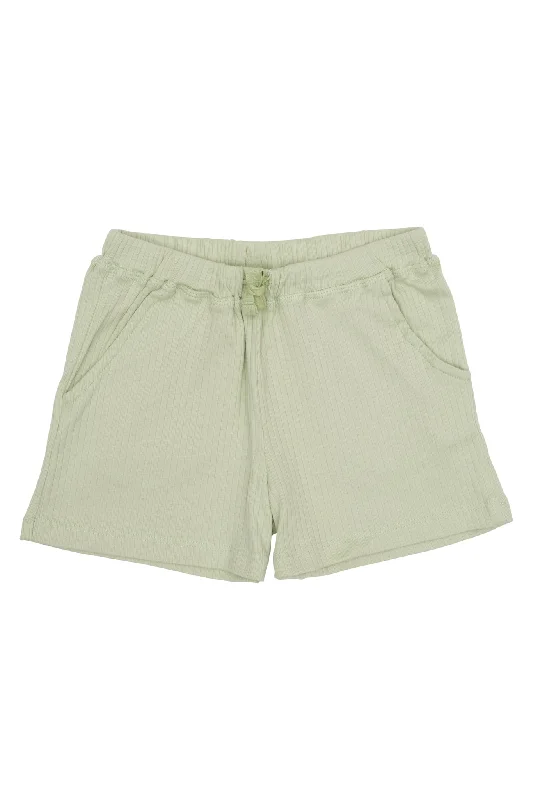 RIB JERSEY SHORTS - DUSTY GREEN