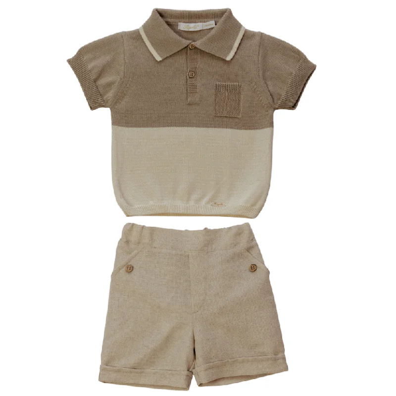 Rigola Boys Knitted Top & Linen Shorts