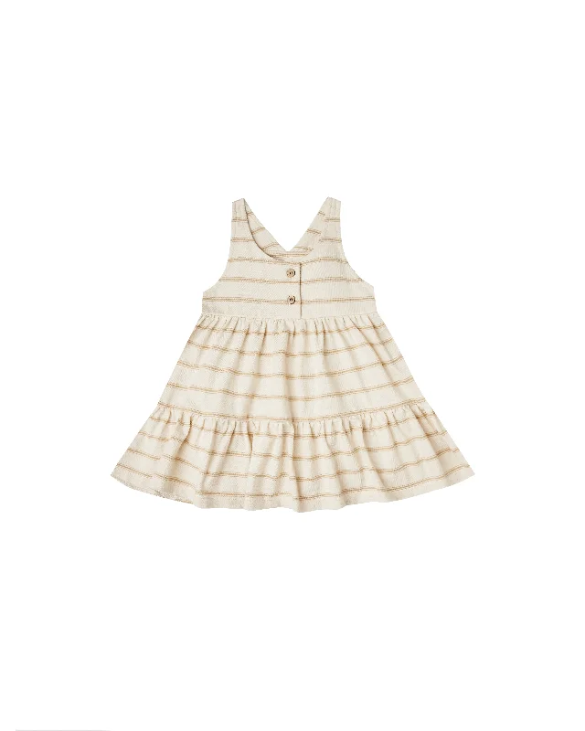 Rylee + Cru Ruby Swing Dress - Almond/Natural Stripe