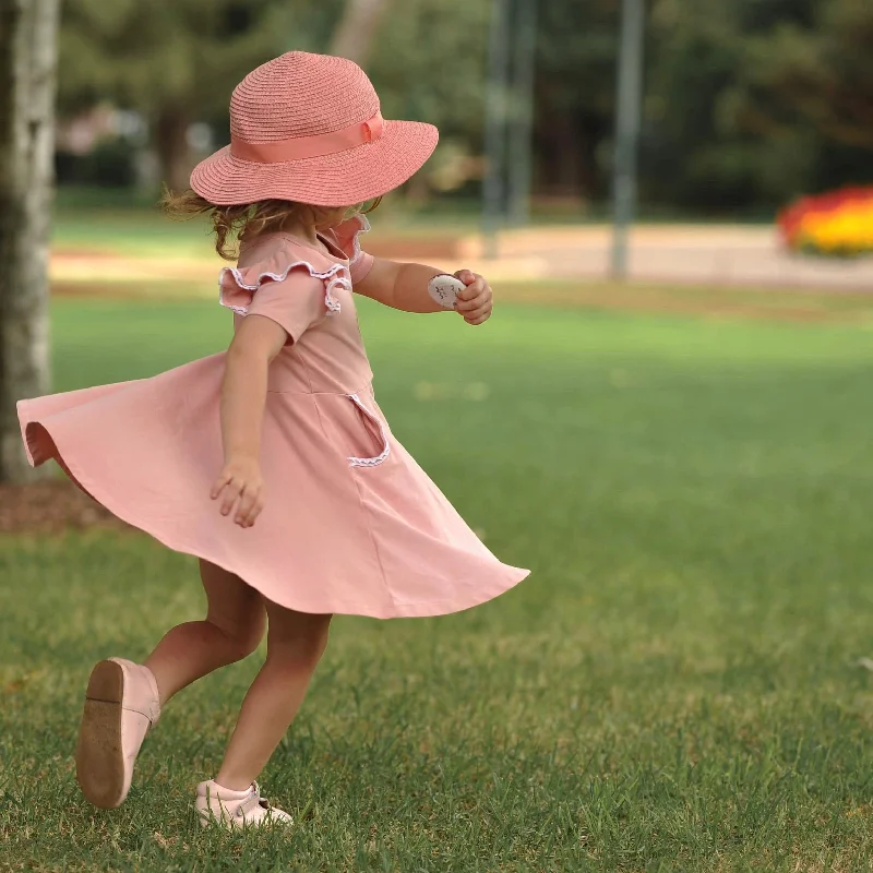 SOFT BLUSH PINK TWIRLY GIRL DRESS