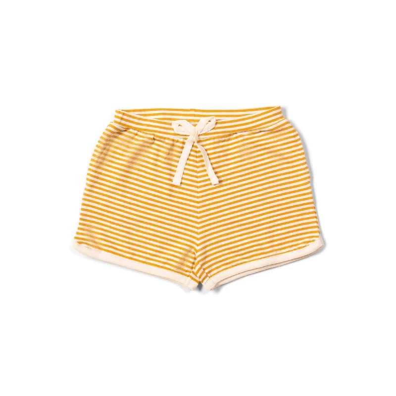 Soft Gold Striped Run Around Shorts