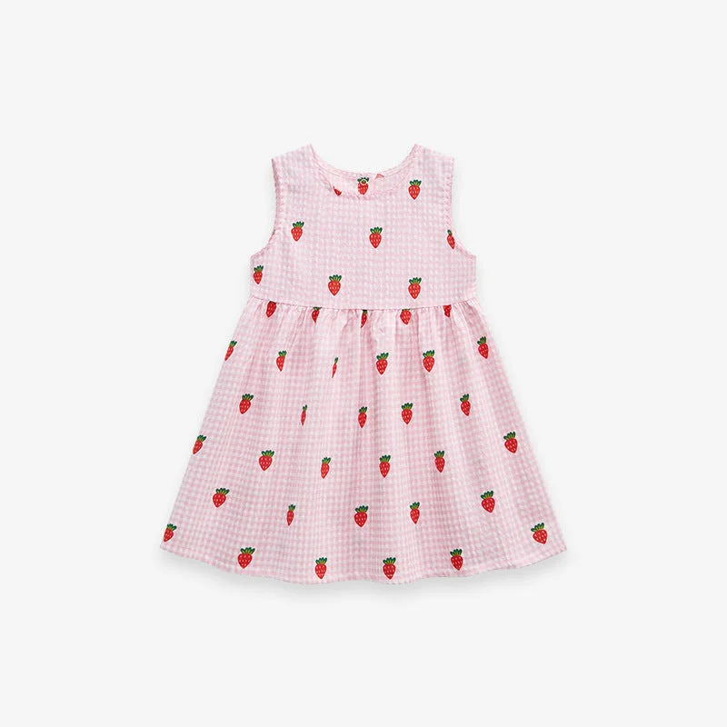 Strawberry Gingham Summer Dress