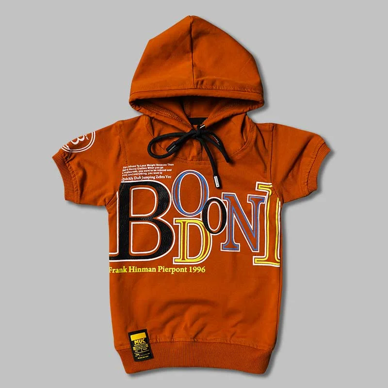 Solid Hoodie Pattern T-Shirts for Boys